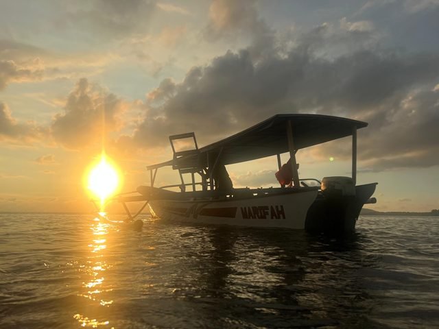 Sunset boat